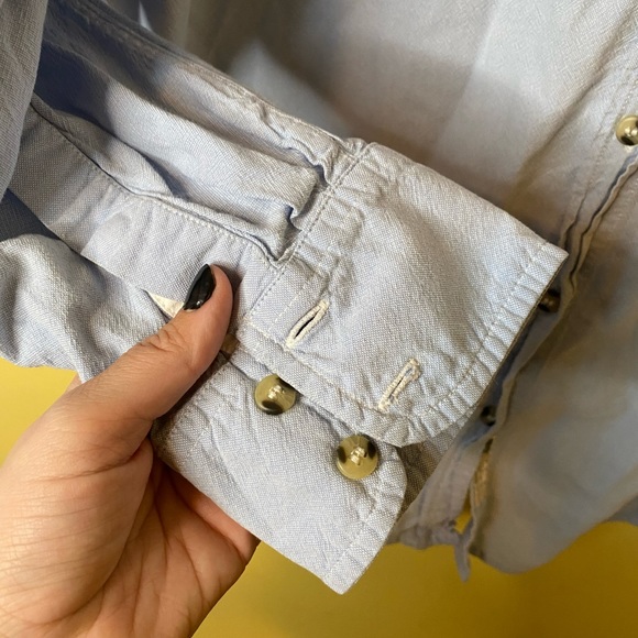 Hurley Women’s Button Down Casual Long Sleeve Light Blue - Picture 6 of 10